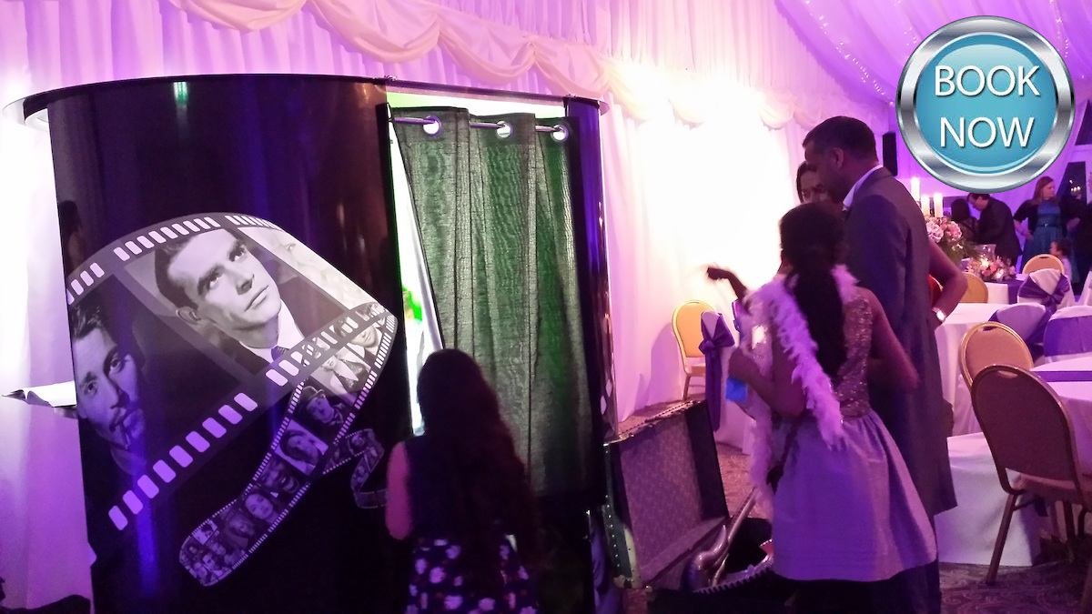 film star photo booth at wedding